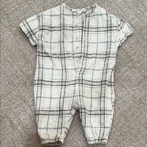 Rylee+Cru Plaid Short Sleeve Baby Romper